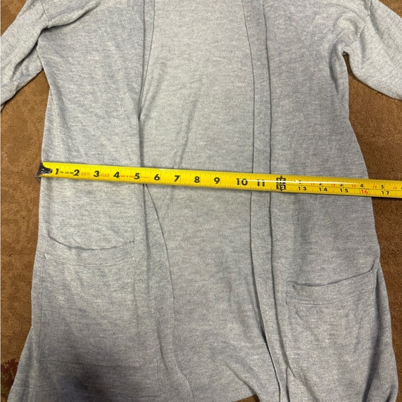 Women's Gray Open Front Cardigan Sweater - Picture 2 of 7